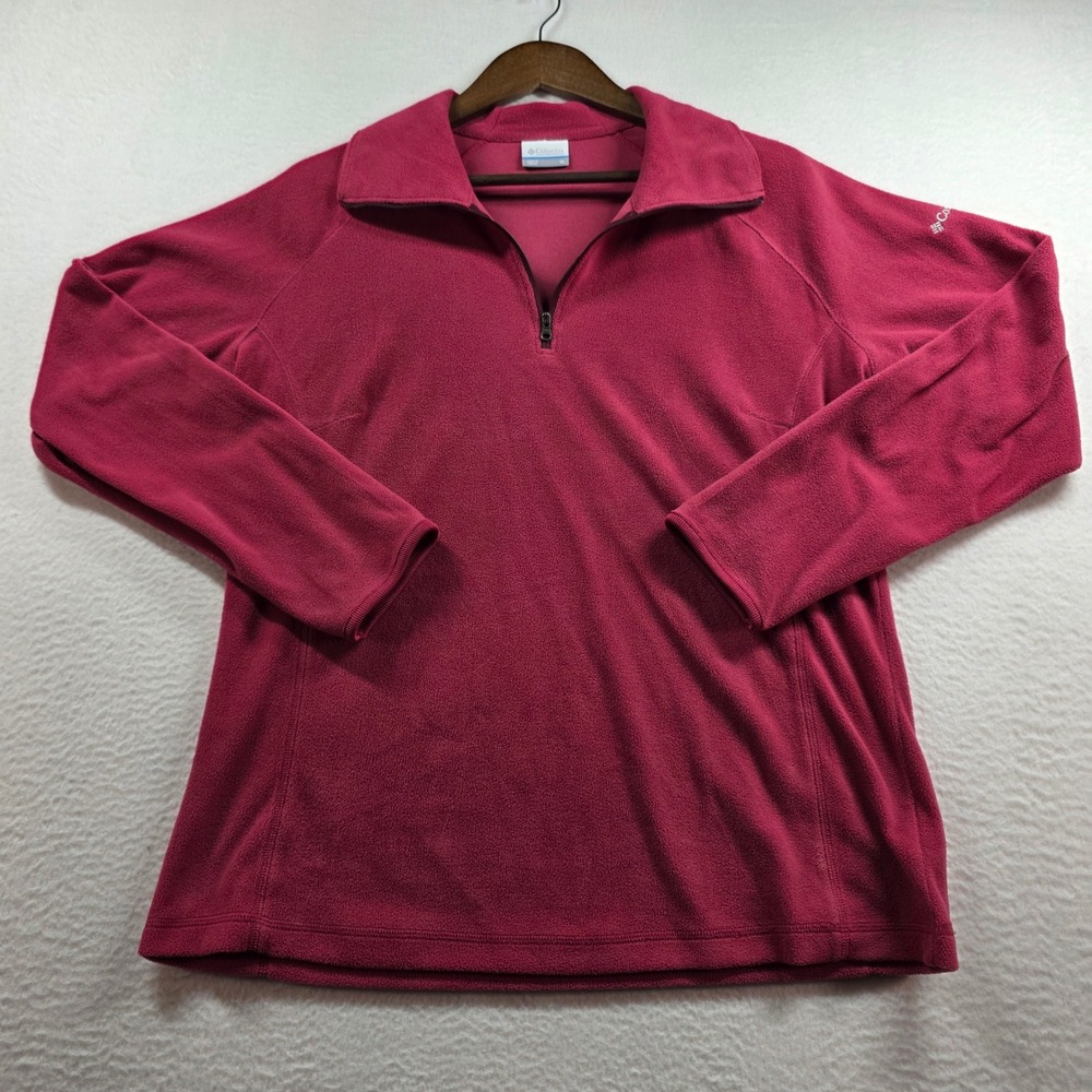 Columbia Glacial IV 1/4 Zip Fleece Pullover Womens XL Beet Red AL6389